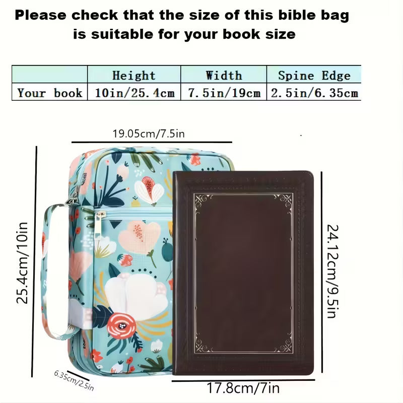 Bible Carry Bag - Blue Floral