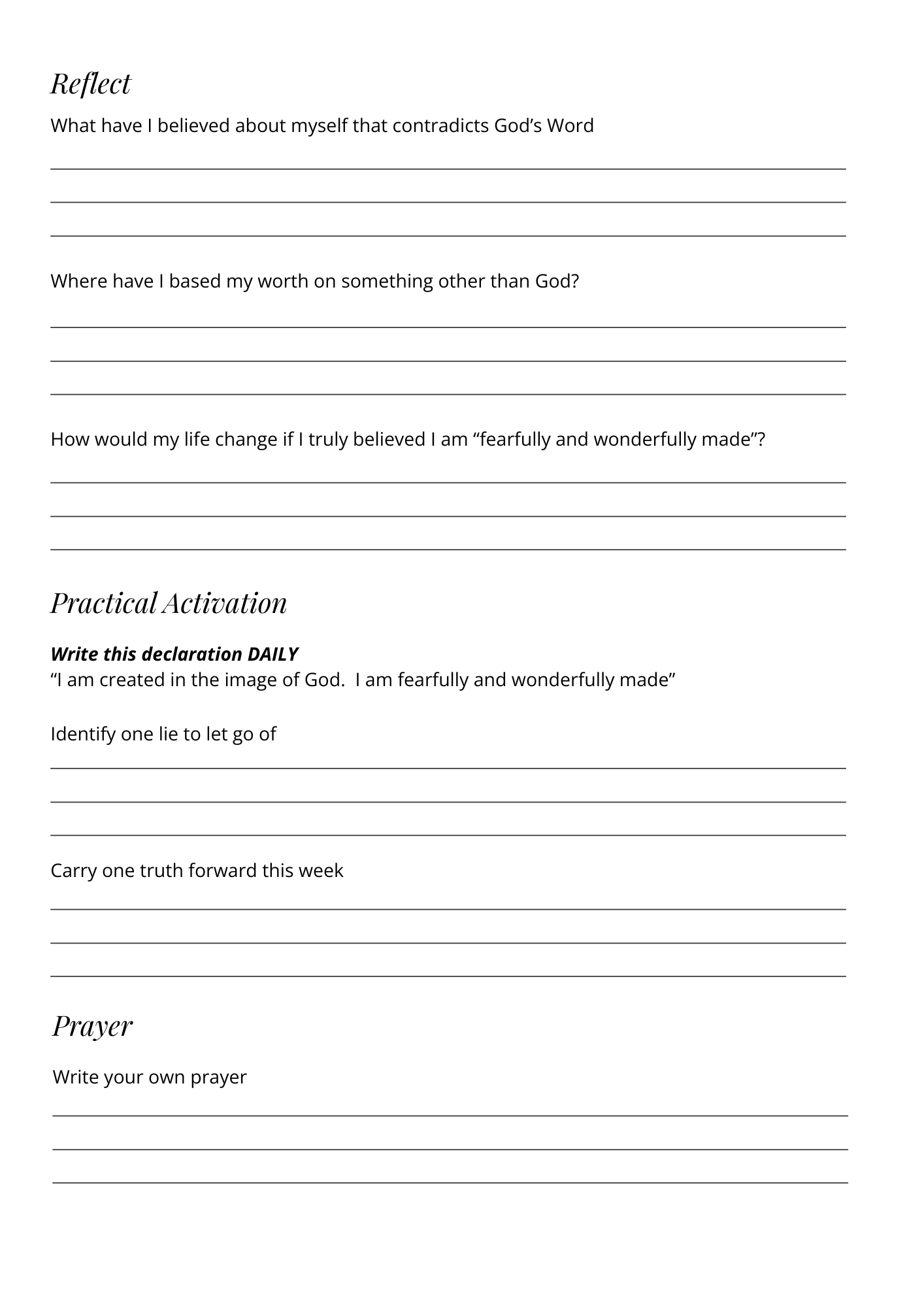 My Identity in Christ - 14 day Workbook for Women