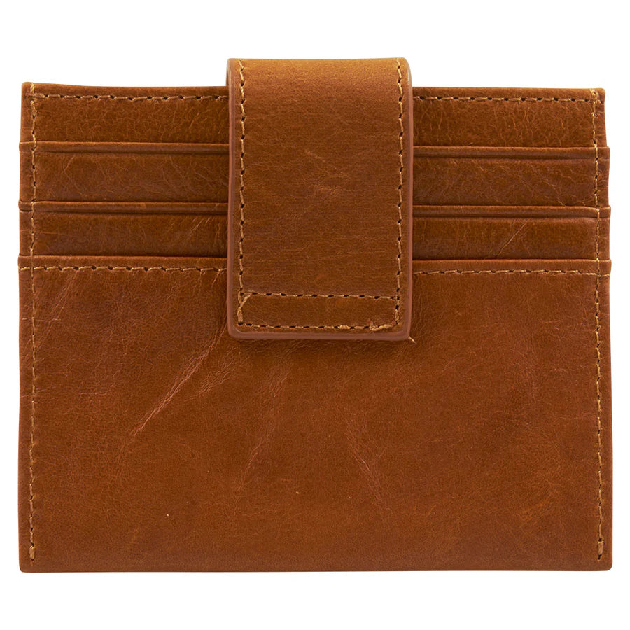 Genuine African Leather ; Light Brown Wallet with Clip Closure