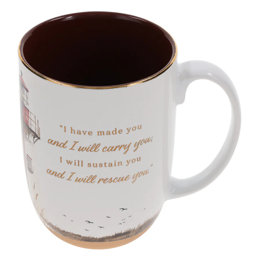 Footprints Ceramic Mug | Isaiah 46:4 Lighthouse Collection