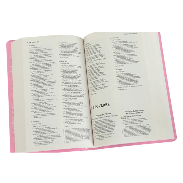 NIV Gift & Award Bible – Pink Red Letter Comfort Print; Neriah's Light