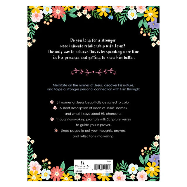 The Names of Jesus Prompted Coloring Prayer Journal (Paperback)