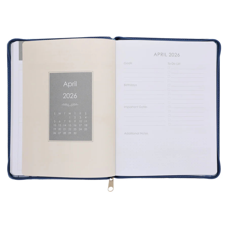 Neriah’s Light; 2026 18-Month Planner; I Know the Plans Faux Leather Zip