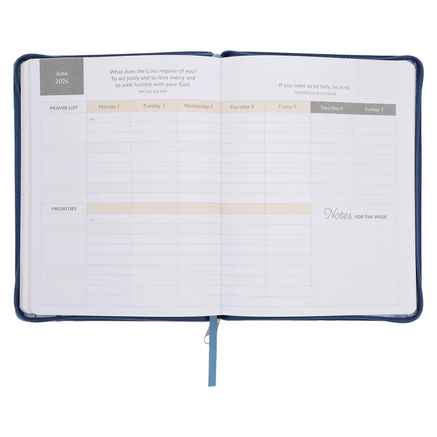 Neriah’s Light; 2026 18-Month Planner; I Know the Plans Faux Leather Zip