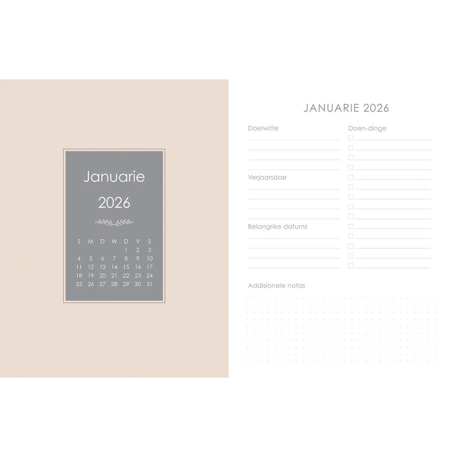 Neriah’s Light; 2026 18-Month Planner; Strength & Dignity Faux Leather Zip