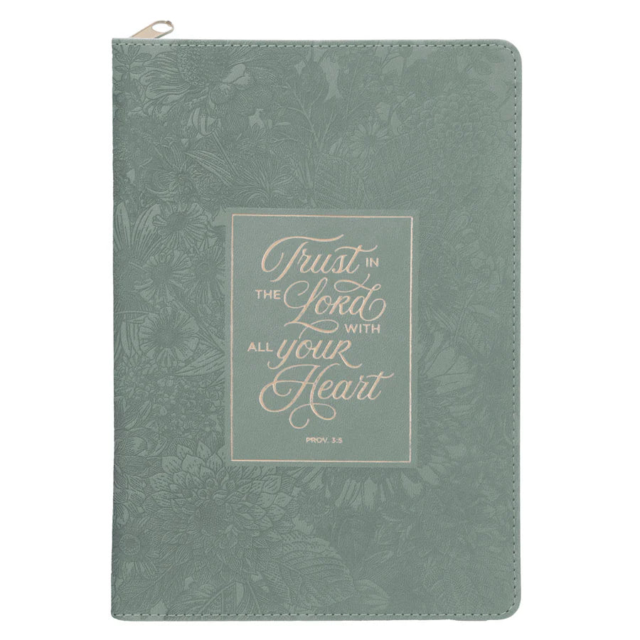 Trust in the Lord with All Your Heart – Floral Faux Leather Journal | Neriah’s Light