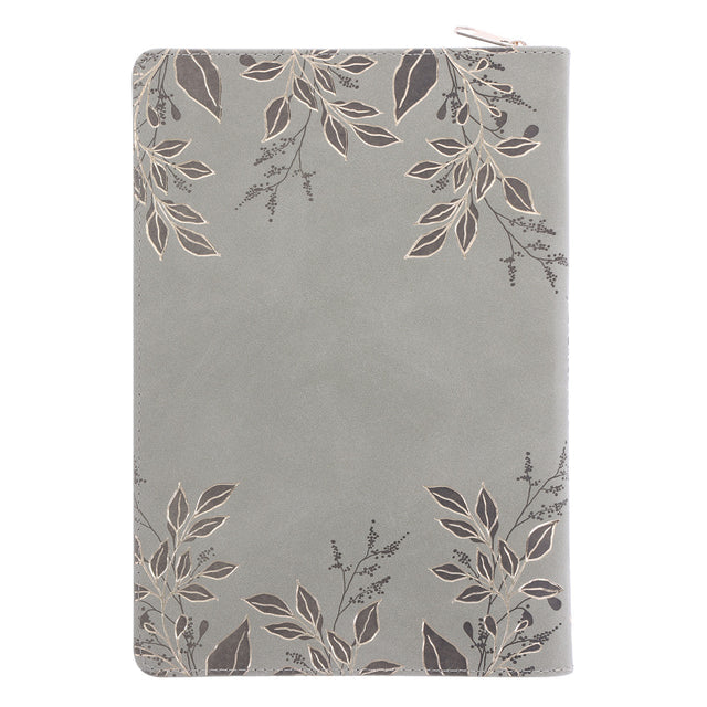 Strength and Dignity Sage Faux Leather Journal with Zipped Closure