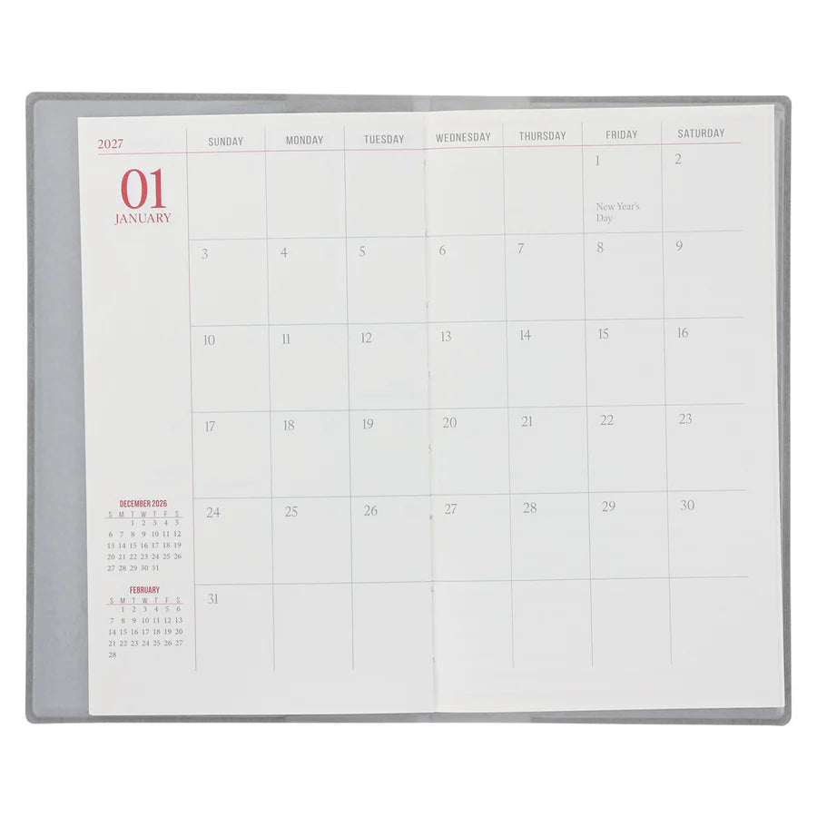 Neriah’s Light; 2026 18-Month Planner & Notebook; Grey Faux Leather