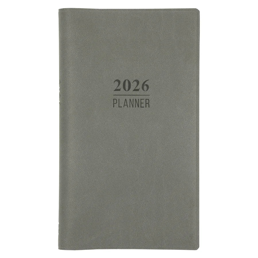 Neriah’s Light; 2026 18-Month Planner & Notebook; Grey Faux Leather