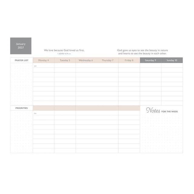 2027 Diary - 18-Month Planner for Women - All Things - Faux Leather with Zip