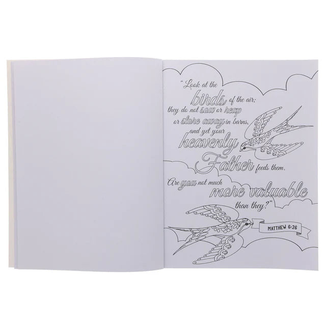 Promises from God's Word in Color Blue Floral Coloring Book (Paperback)