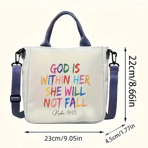 God Is Within Her Tote Bag | Faith-Inspired Daily Accessory