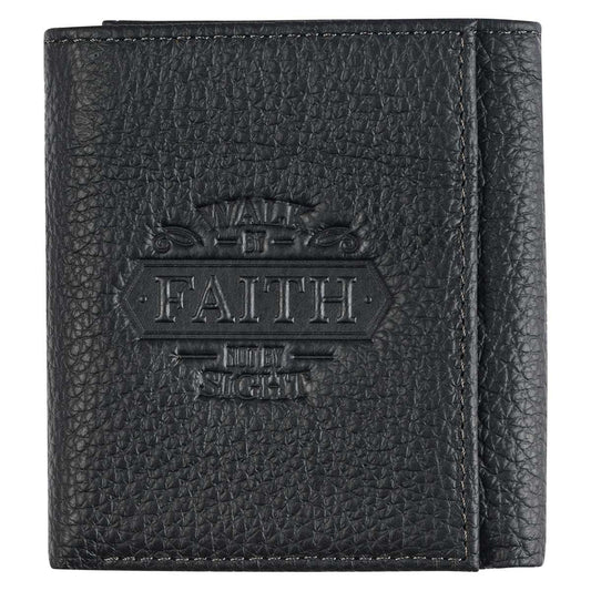 Walk By Faith ; Genuine Leather Wallet – 2 Corinthians 5:7