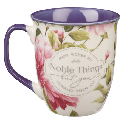 Many Women Do Noble Things Mug | Proverbs 31:29 Blue Ceramic