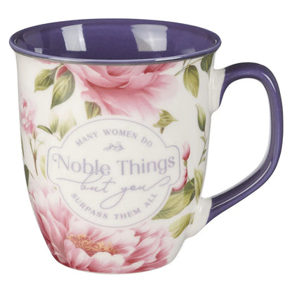 Many Women Do Noble Things Mug | Proverbs 31:29 Blue Ceramic