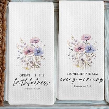 Christian Flower Kitchen Towel | Faithful Home Accent