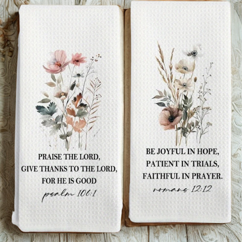 Modern Flowers Kitchen Towel | Faith-Inspired Home Accent