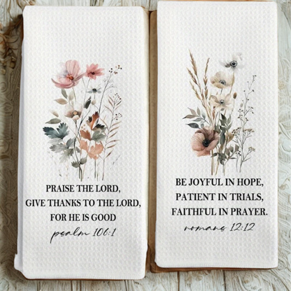 Modern Flowers Kitchen Towel | Faith-Inspired Home Accent