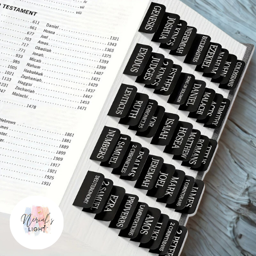Bible Index Tabs - Black and Silver