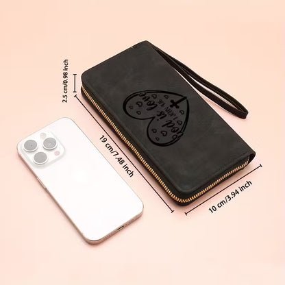 Compact Faux Leather Wallet – Faith (Pink) Design; Neriah’s Light