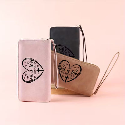 Compact Faux Leather Wallet – JESUS (Brown) Design; Neriah’s Light