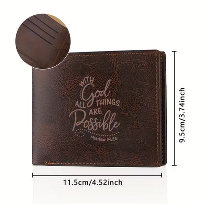Compact Faux Leather Wallet; With God; Neriah’s Light