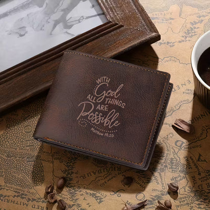 Compact Faux Leather Wallet; With God; Neriah’s Light