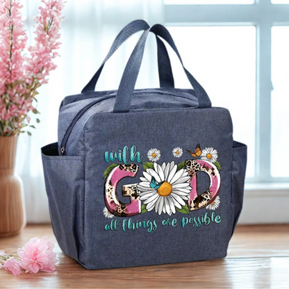 Grey Tote Bag – With GOD | Faith-Inspired Everyday Carry