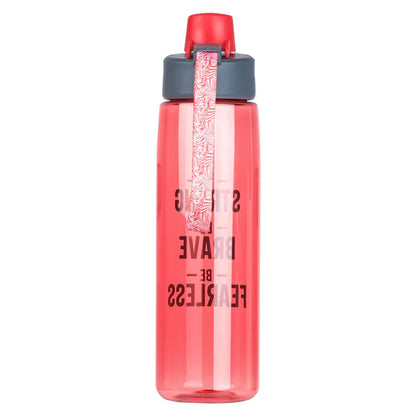 Be Strong; Be Brave; Be Fearless; Red Plastic Water Bottle; Neriah’s Light