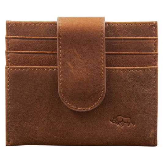 Genuine African Leather ; Brown Wallet with Clip Closure – Rhino Armor