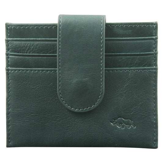 Genuine African Leather ; Dark Charcoal Wallet with Clip Closure