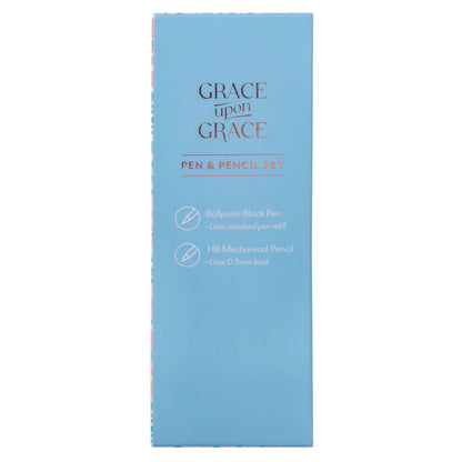 Saved by Grace & Grace Upon Grace Turquoise Pen and Rose Gold Pencil Set