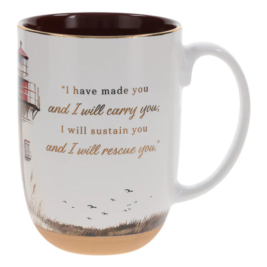 Footprints Ceramic Mug | Isaiah 46:4 Lighthouse Collection