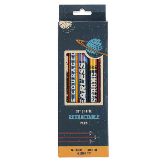 Be Strong and Courageous Five-Piece Pen Set - Blue Ink