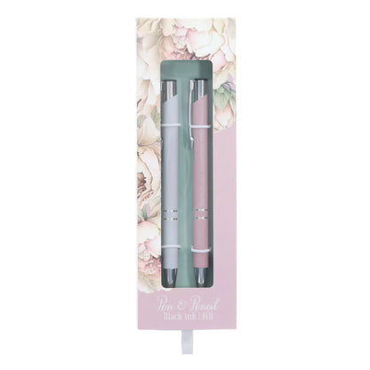 Botanical Peonies Pen and Pencil Set