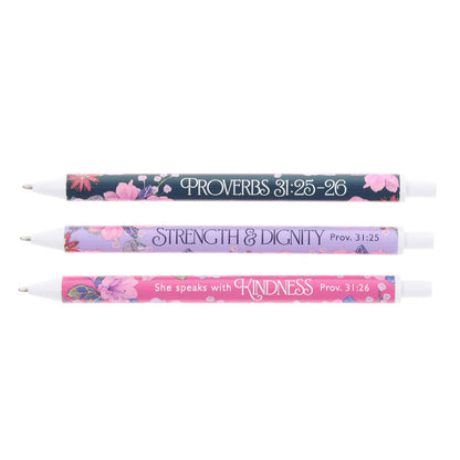 Neriah’s Light; Strength & Dignity Blossoms Pen Set; 3-Piece Gift