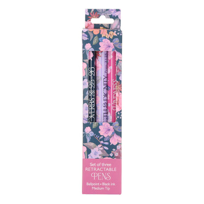 Neriah’s Light; Strength & Dignity Blossoms Pen Set; 3-Piece Gift