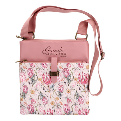 Genade in Oorvloed; Fynbos Afrikaans Leather Sling Bag; Neriah’s Light