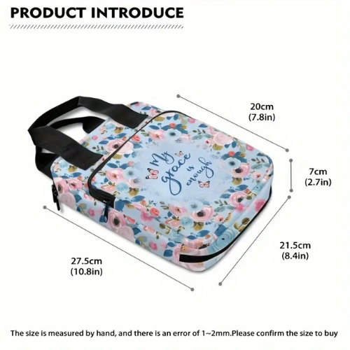 Floral Scripture Bible Carry Bag; Blue; Elegant Protection; Neriah’s Light