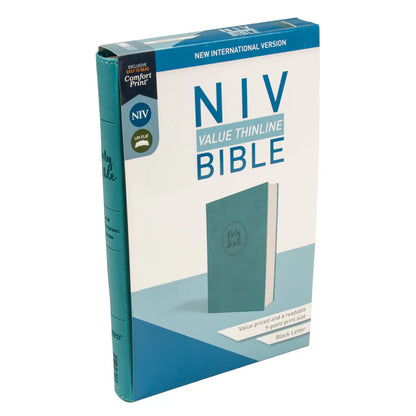 NIV Thinline Bible – Teal Faux Leather Comfort Print; Neriah's Light