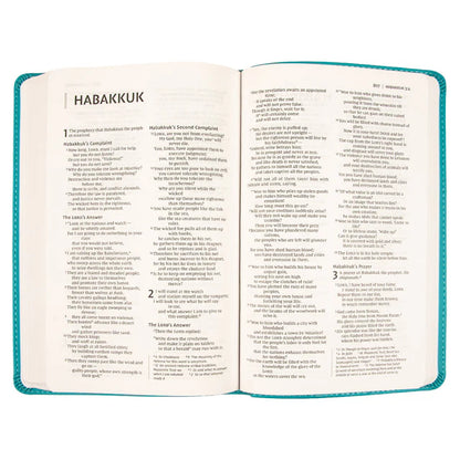 NIV Thinline Bible – Teal Faux Leather Comfort Print; Neriah's Light