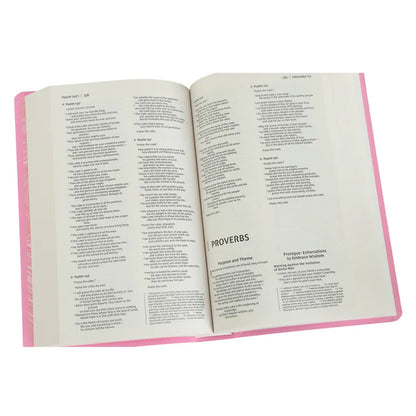 NIV Gift & Award Bible – Pink Red Letter Comfort Print; Neriah's Light