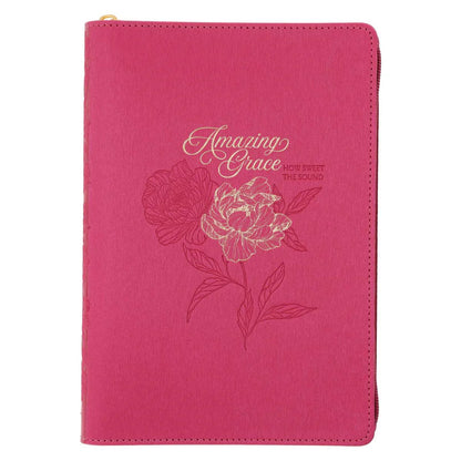 Amazing Grace Faux Leather Journal – Zipped Closure | Neriah’s Light