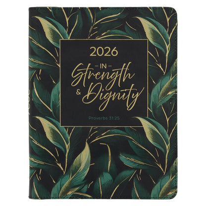 2026 18-Month Planner for Women – In Strength and Dignity – Zipped Faux Leather | Neriah’s Light
