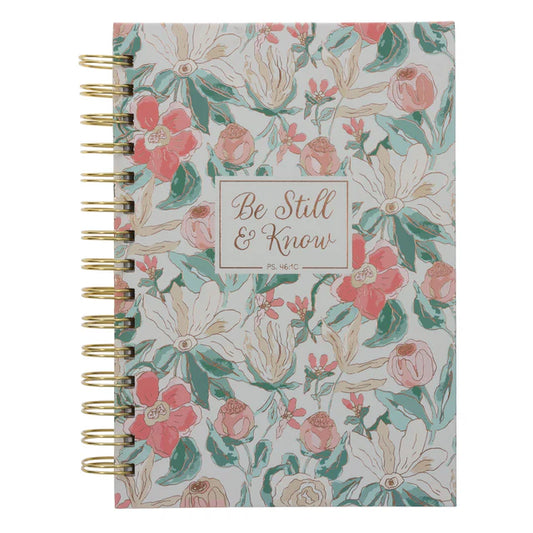 Be Still and Know Floral Large Hardcover Wirebound Journal