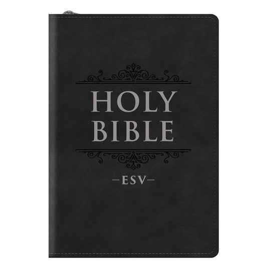 ESV Compact Bible – Black Faux Leather with Zip; Neriah's Light