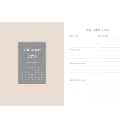 Neriah’s Light; 2026 18-Month Planner; Strength & Dignity Faux Leather Zip