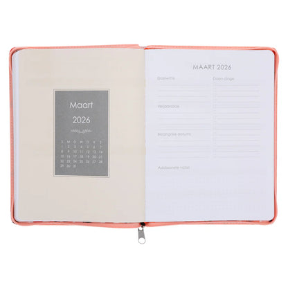 Neriah’s Light; 2026 18-Month Planner; Live by Faith Faux Leather Zip