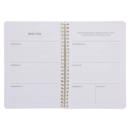 2026 Dagboek - Dagbeplanner - Wees Stil en Weet - Ringbind