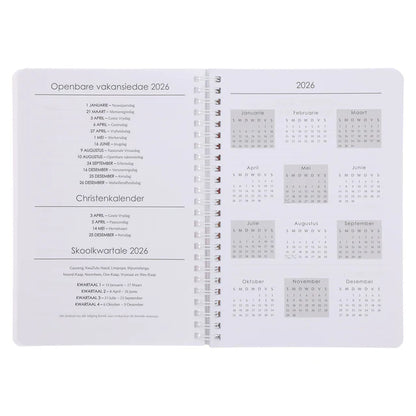 2026 Dagboek - Dagbeplanner - Die Here Is My Sterkte en My Beskerming - Ringbind